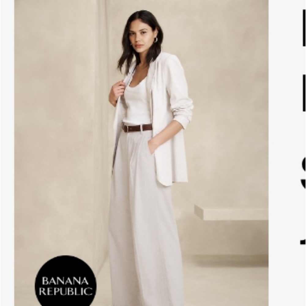 Banana Republic Women's Cream Wide Leg Pants
